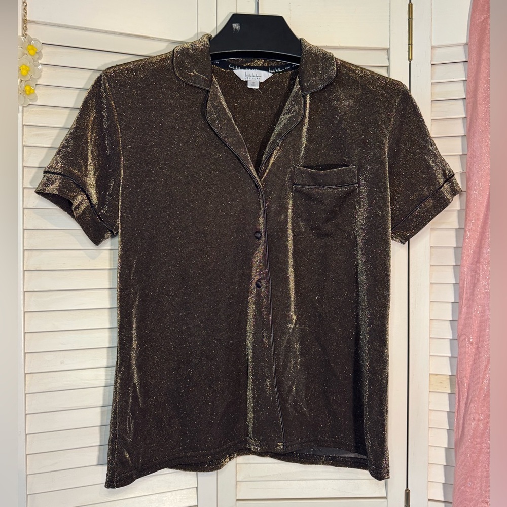 Elegant Shimmering Brown Blouse